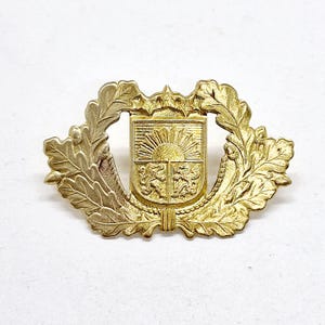 Lettische Vintage Polizei Kokarde von Polizei Service Cap Made in der UdSSR in 1990er Jahren.