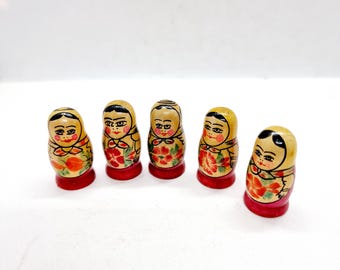 ヴィンテージ木製ロシアマトリョーシカ、ヴィンテージおもちゃ、木の