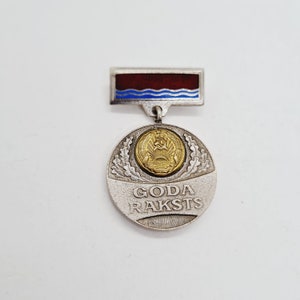 Latvian vintage pin made in the USSR in 1980s