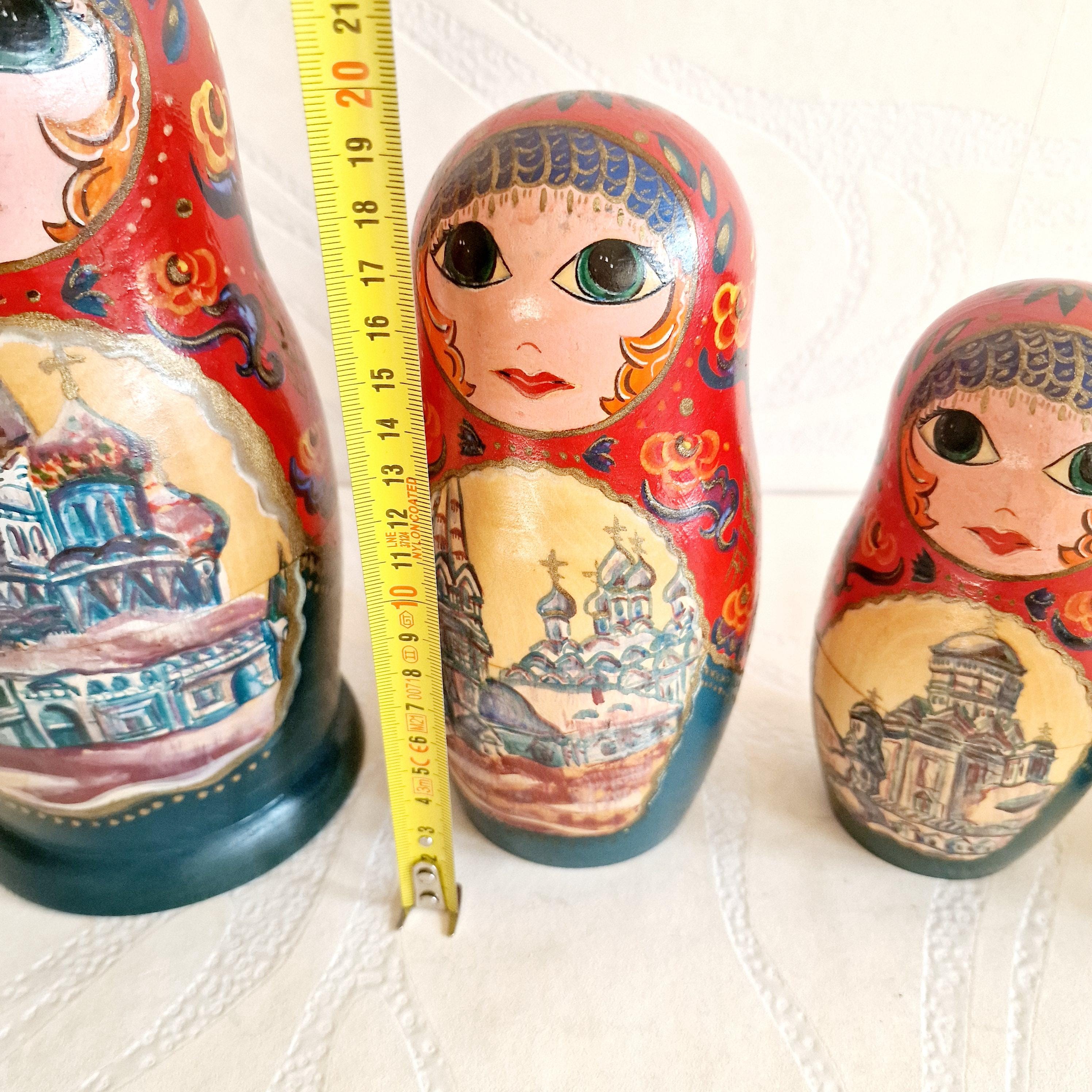 3 Poupées Russes Matriochka Vintage – Bois Peint Main – URSS 1967
