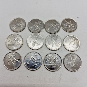 Set of Canadian coins - 25 cents - set of 12 coins issued in Canada in 2000s