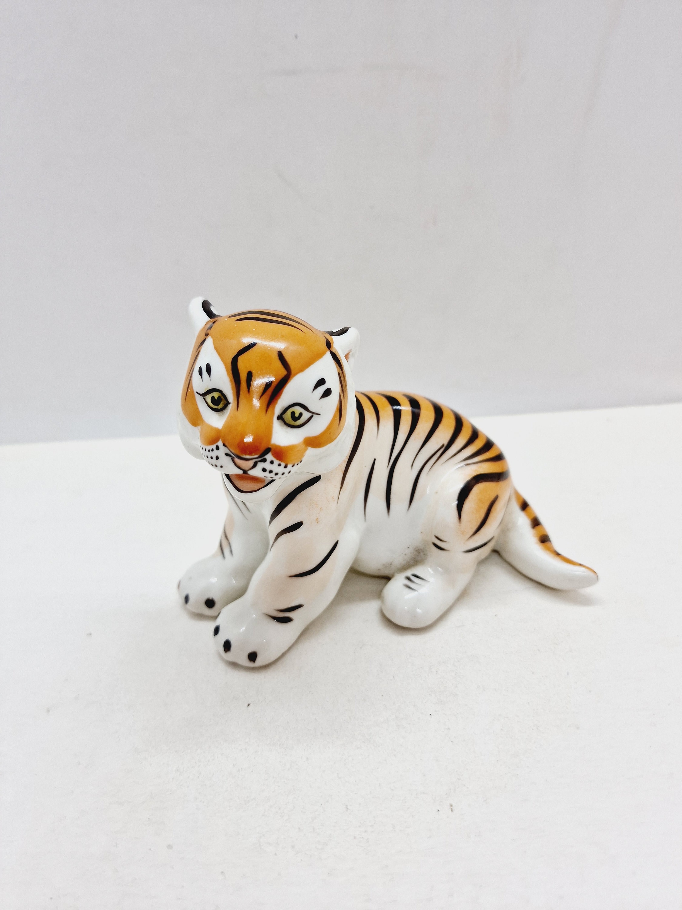 Vintage Soviet Tiger Porcelain Figurine Made by LFZ Factory in