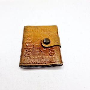 Cartera vintage de cuero letona para billetes, hecha de cuero repujado, años 80