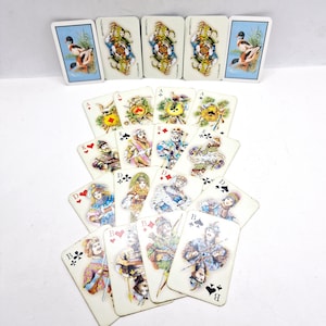Cartas de baralho em miniatura soviéticas vintage - 55 cartas de baralho feitas na URSS na década de 1980