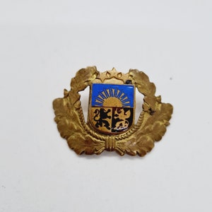 Lettische Vintage Polizei Kokarde von Polizei Service Cap Made in der UdSSR in 1990er Jahren.