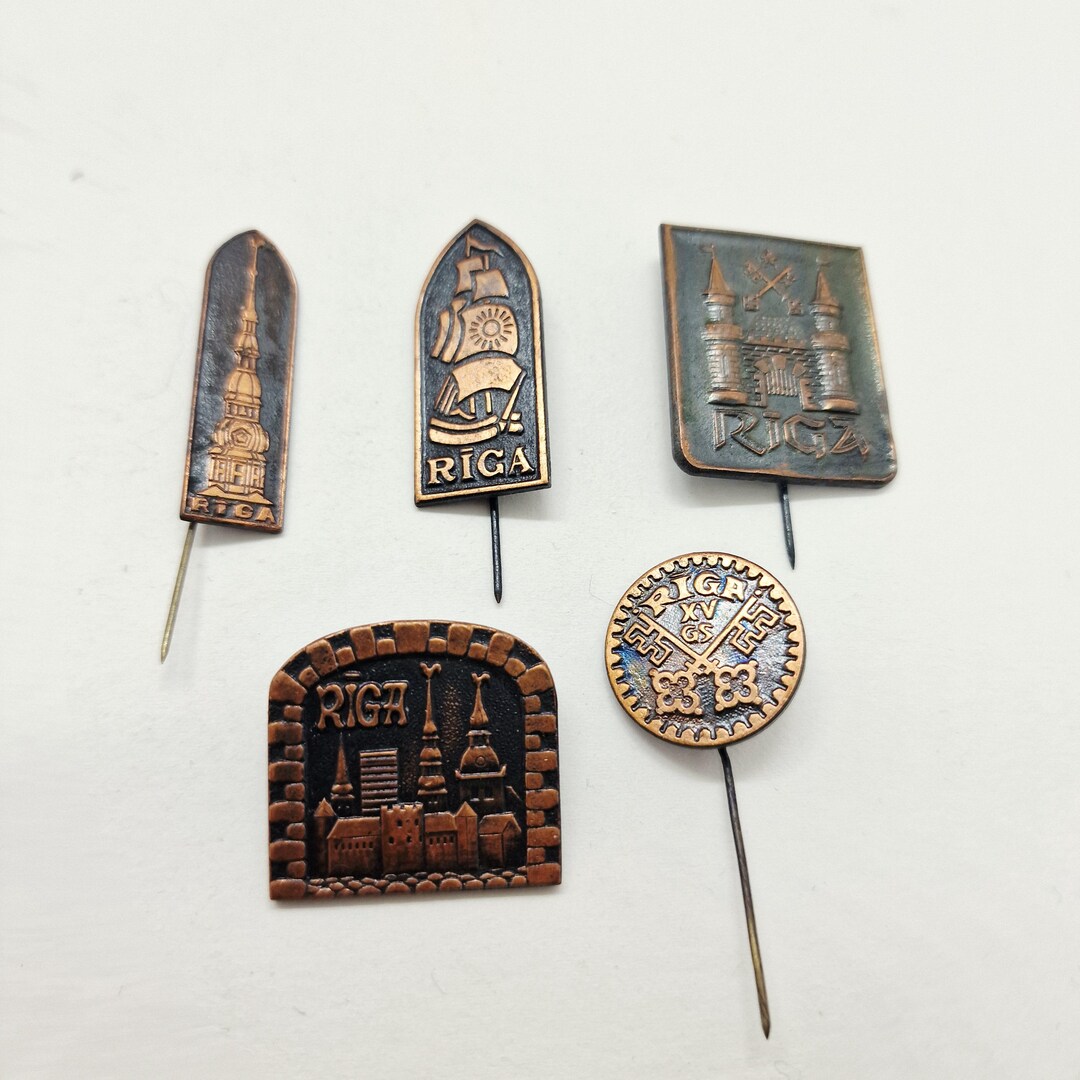 Riga Pins - Set of 5 Riga Pins Made in USSR in 1980s - Etsy