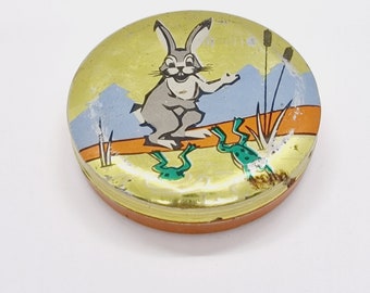 Latvian vintage Tin Candy Box Made in USSR in 1959