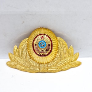 Vintage russische Polizei Cockade aus Militärdienst Kappe Made in UdSSR in 1970er Jahren.