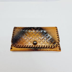 Vintage Latvian Leather Wallet made of tooled leather in 1980s