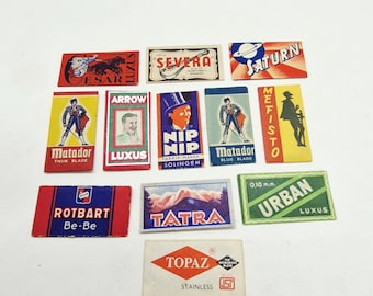 Set di 12 lamette da barba vintage svedesi e lettoni degli anni '70