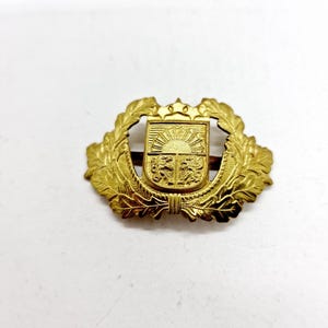 Lettische Vintage Polizei Kokarde von Polizei Service Cap Made in der UdSSR in 1990er Jahren.