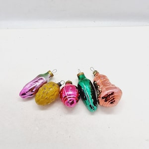 Vintage Christmas Ornaments - set of 5 Christmas ornaments Made in USSR in 1970s