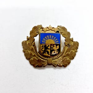 Lettische Vintage Polizei Kokarde von Polizei Service Cap Made in der UdSSR in 1990er Jahren.
