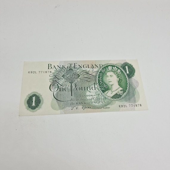 1960年代から1970年代にかけて発行されたイギリスの1ポンド紙幣 - Etsy