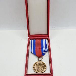 Vintage Polish peoples Republic Bronze medal for merits in protecting public order established in 1971.