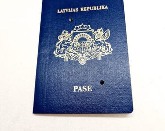 Latvian vintage passport issued in Latvia in 1996