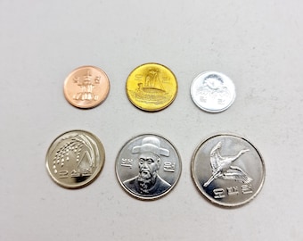韓国のコインコレクション：1～100ウォン、亀甲船、鶴 - Etsy 日本