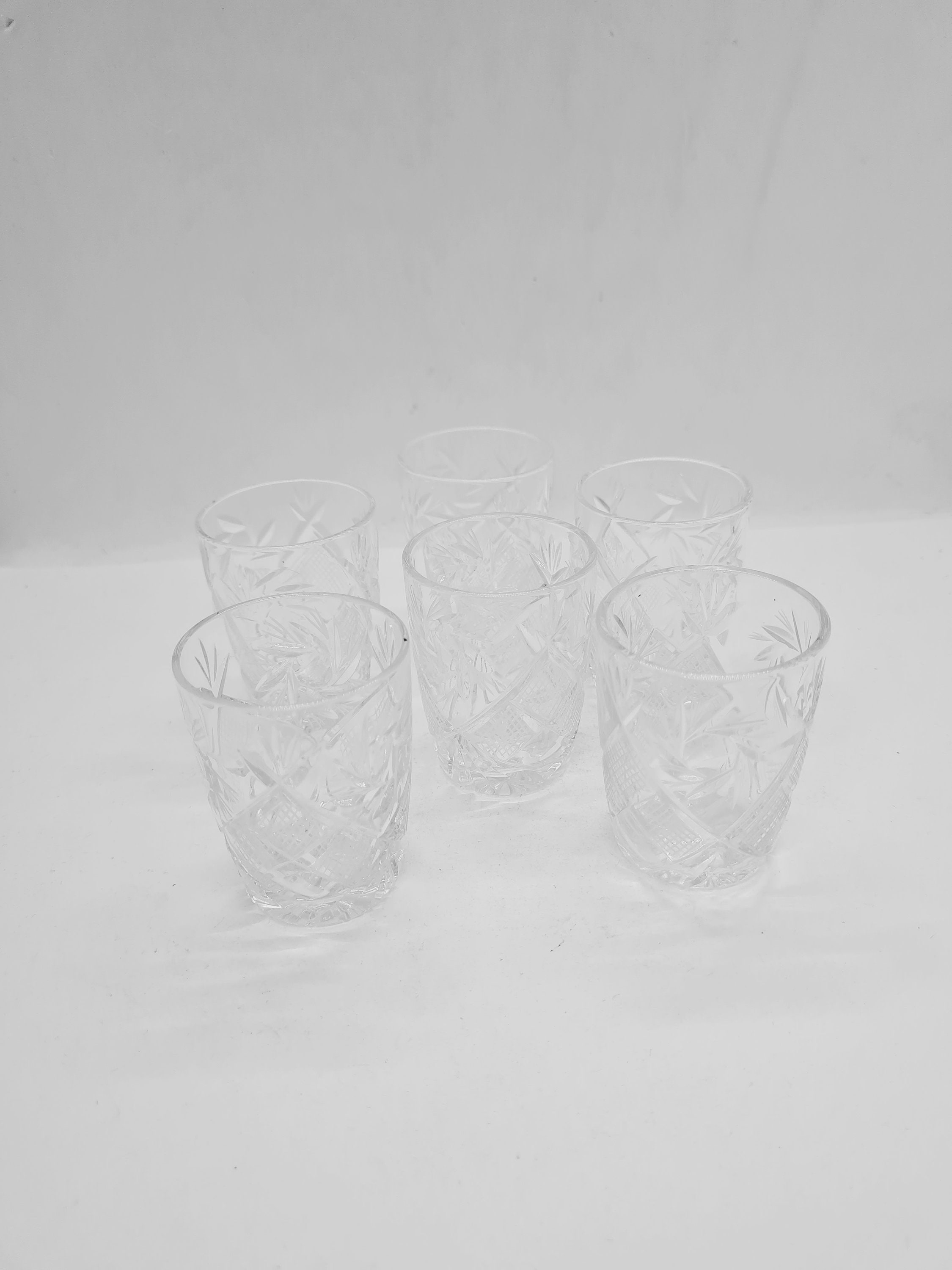 Pair Of Crystal Skylight Vodka Shot Glasses, Eliská