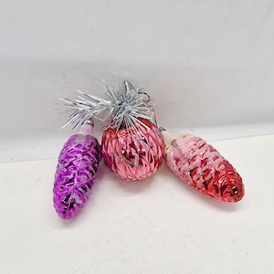 Vintage Christmas Ornaments - set of 3 Christmas ornaments Made in USSR in 1970s