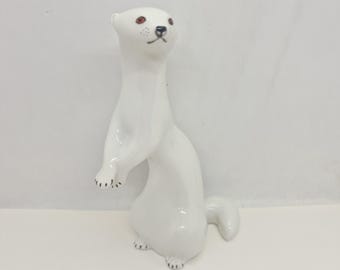 Vintage Soviet Lomonosov Porcelain Figurine of a Standing White
