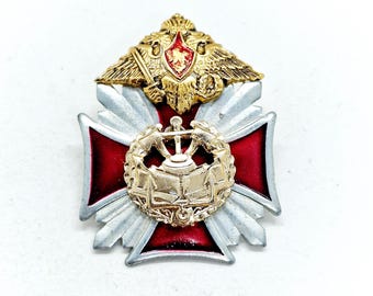 Vintage Russian Railway Troops badge Aluminum Made in Russia in 1990s.