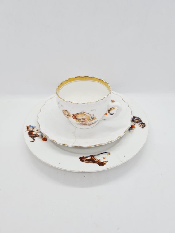 Antique German Porcelain Tea Cup Set Made in Germany in 1930s Etsy