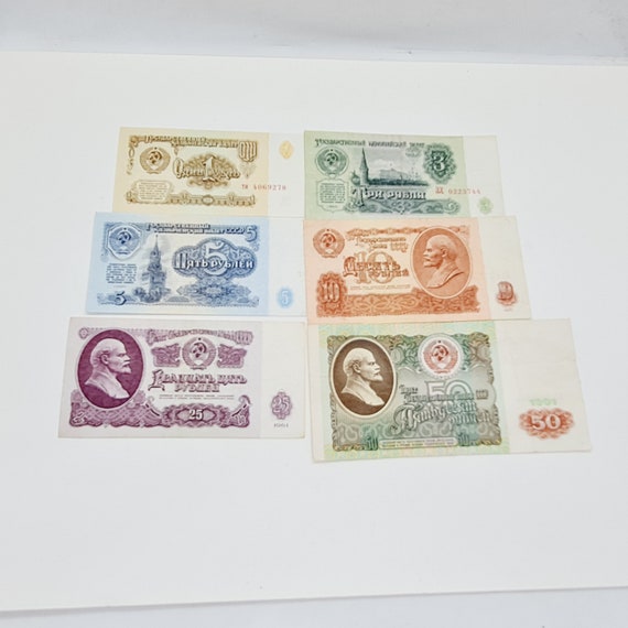 ヴィンテージ ソビエト ルーブル紙幣セット – 1961年通貨コレクション