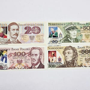 Edizione speciale delle banconote in zloty polacchi - Set di 4 banconote in zloty polacchi d'epoca con Papa Giovanni Paolo II degli anni 2000.