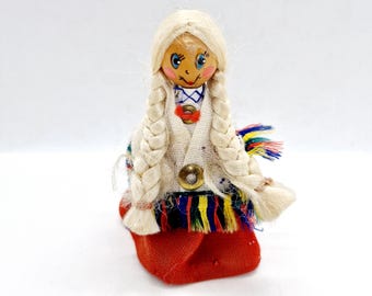 Vintage Latvian traditional doll - Vintage Wooden Doll - Latvian Traditional Doll Made in USSR in 1970s
