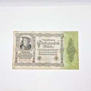 50000 Reichsbanknote of 1922 - Vintage German Reichsbanknotes printed in Germany in 1922