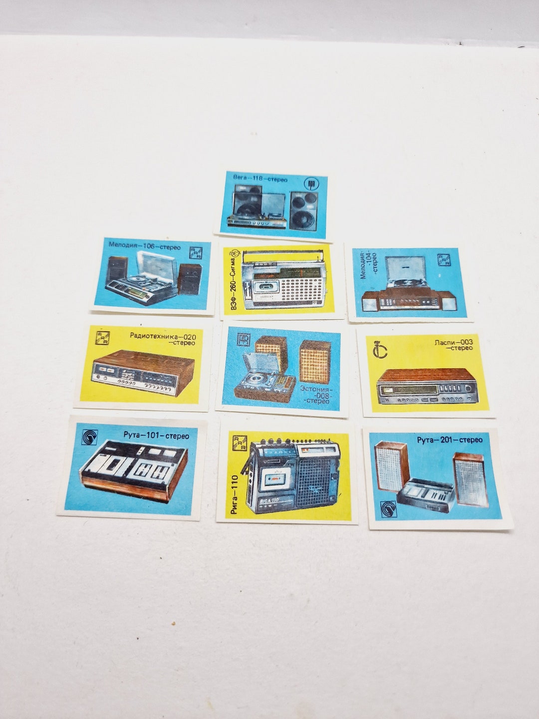 Soviet Vintage Set of 10 Match Labels 