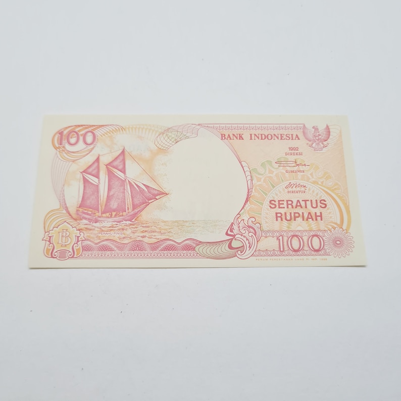 Vintage Indonesian 100 Rupiah Banknote of 1992 - Etsy