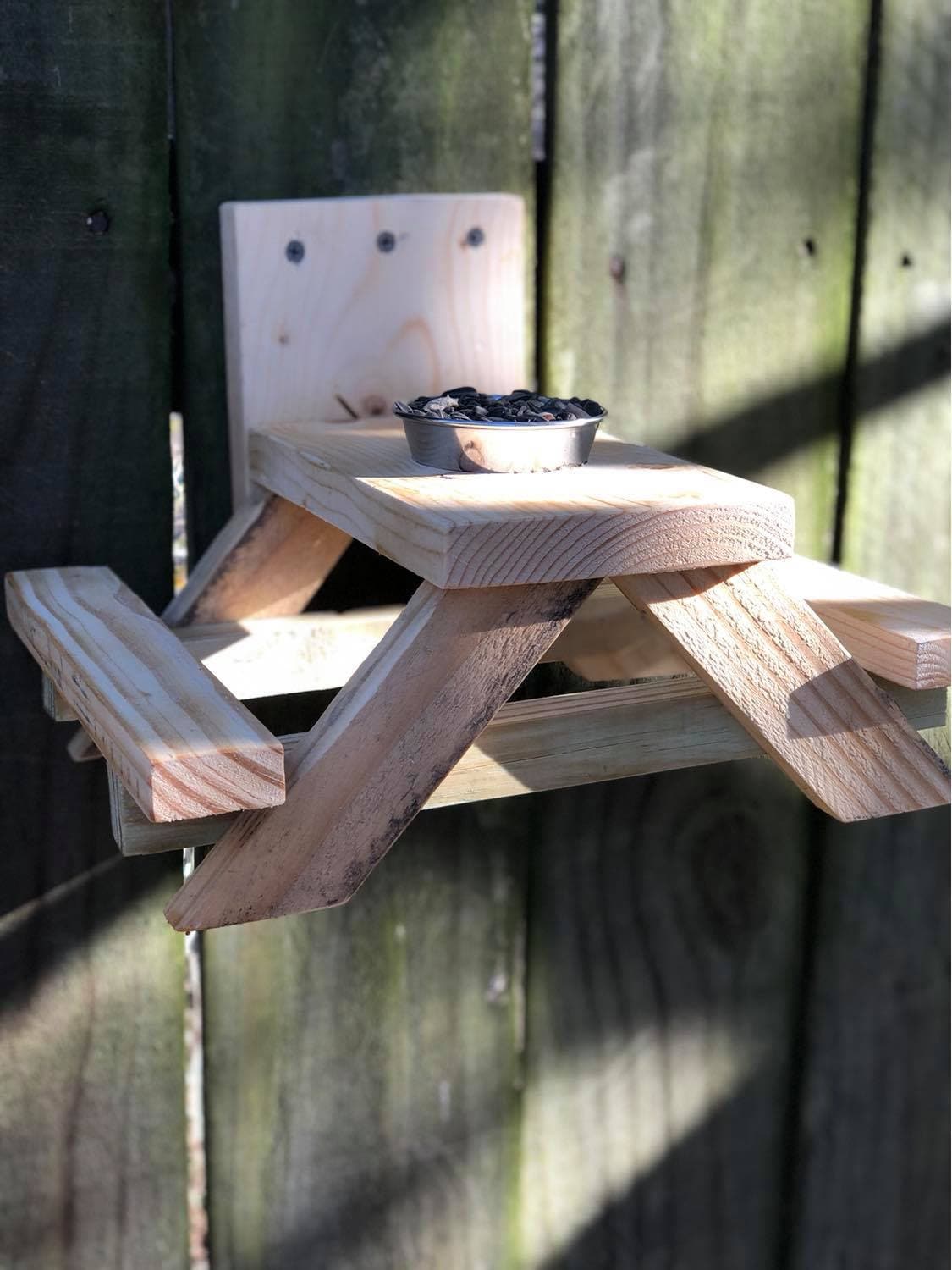 Handmade Squirrel Picnic Table Squirrel Feeder Picnic Table Etsy