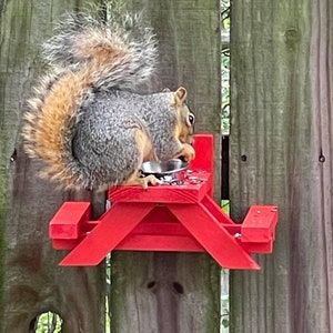 Squirrel Picnic Table, Squirrel Feeder, Picnic Table for Squirrel, Fence Picnic Table for Squirrels, Squirrel House, Tree Squirrel Feeder