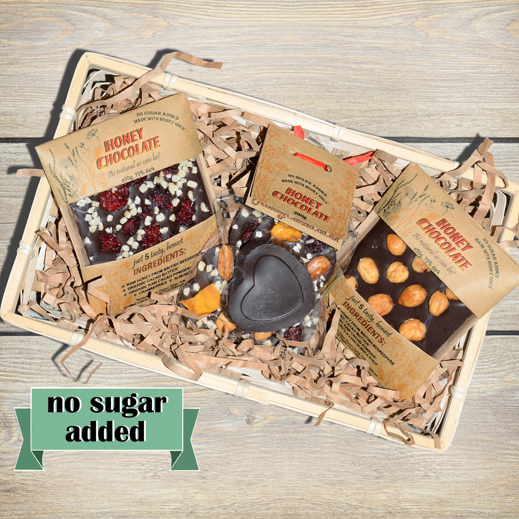 Chocolate gift basket refined sugar free handmade with honey Etsy
