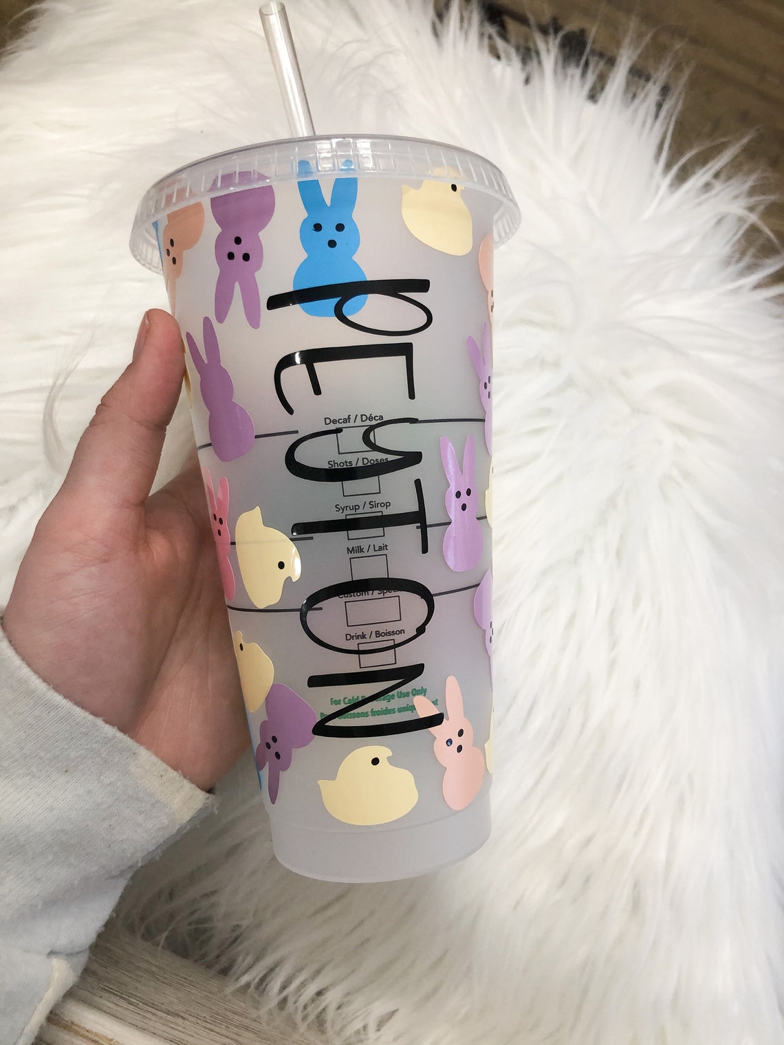 Easter Starbucks Cup/ Bunny Starbucks Cold Cup/ Personalized Etsy