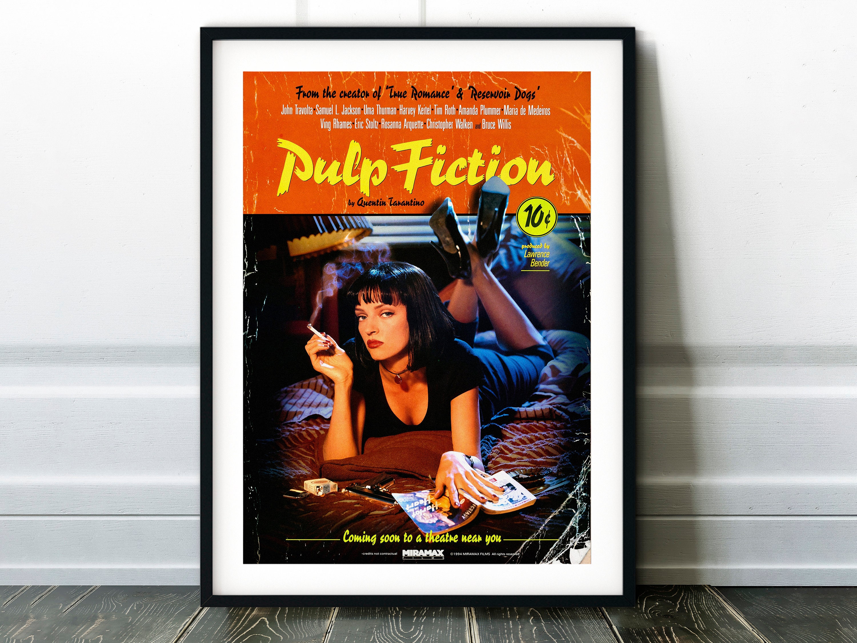 Pulp Fiction Movie Poster - Classic 90&#39;s Vintage Wall Film Art Print Photo