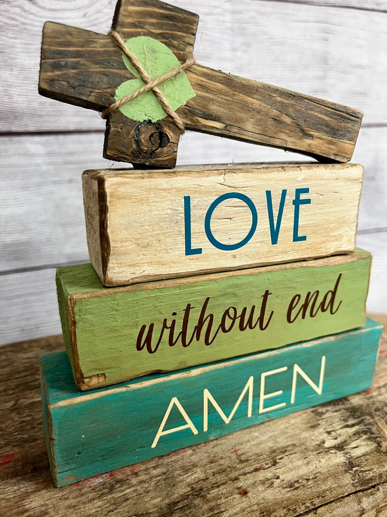 Easter Inspirational Block Stack Sign, Wood, for Mantel, Desk, Tabletop ...