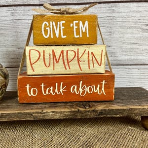 Thanksgiving block set for mantel, shelf, desktop, table, window sill, decorative tray