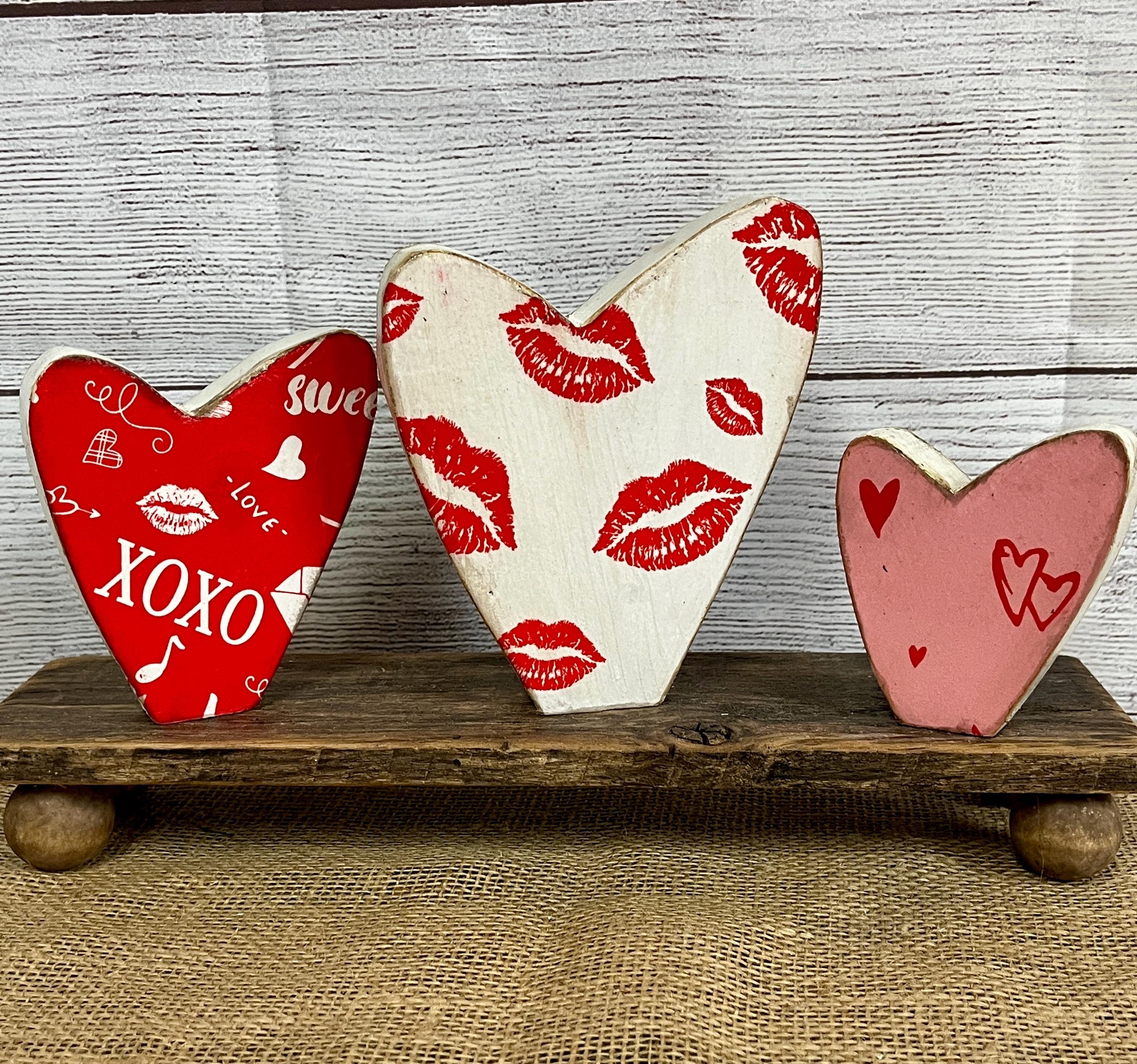 Rustic Heart Collection Rustic Wooden Hearts Set | Handmade Farmhouse Valentine Decor | Rustic ...
