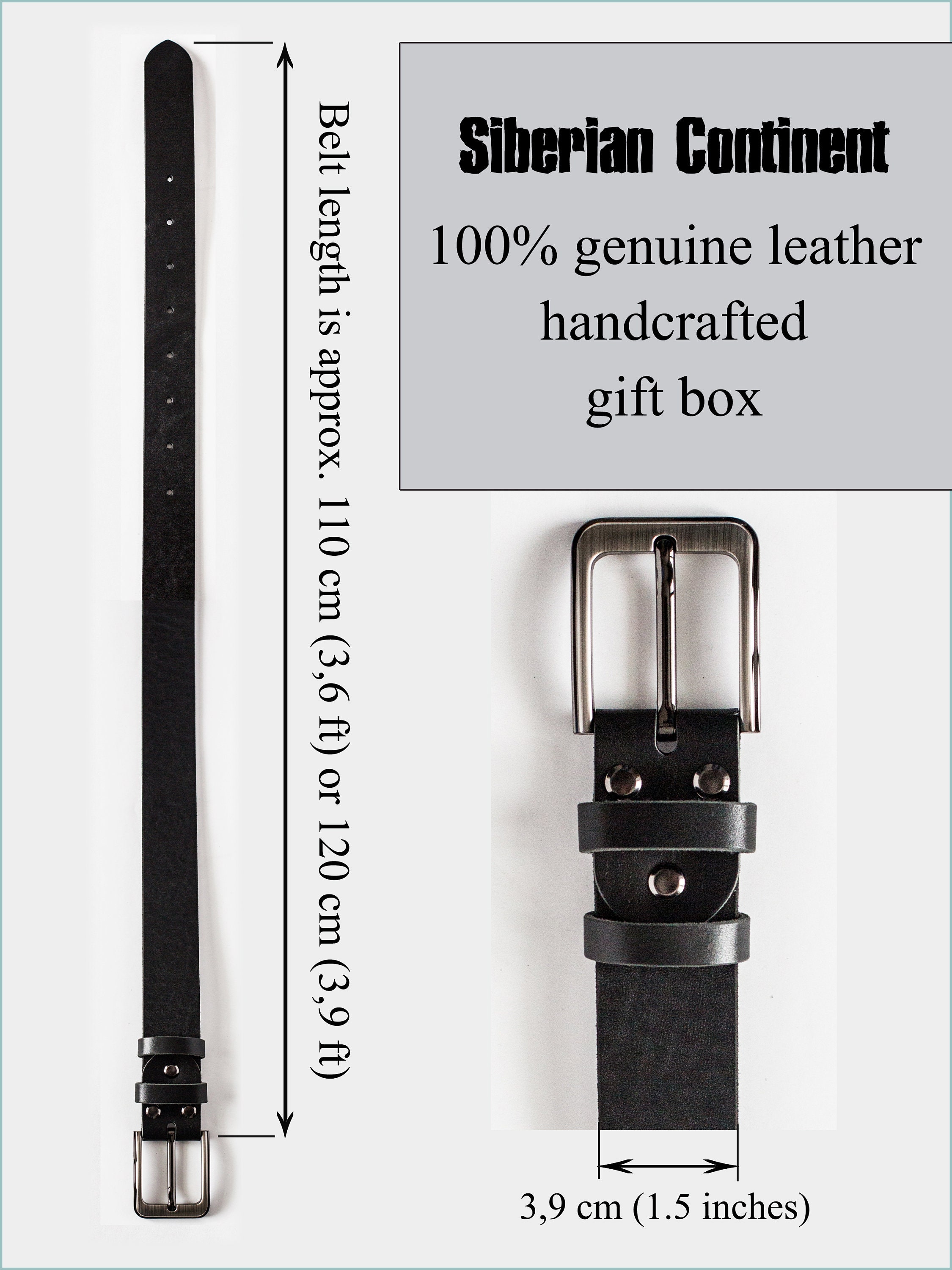 Black leather belt in gift box stylish gift for men father Etsy