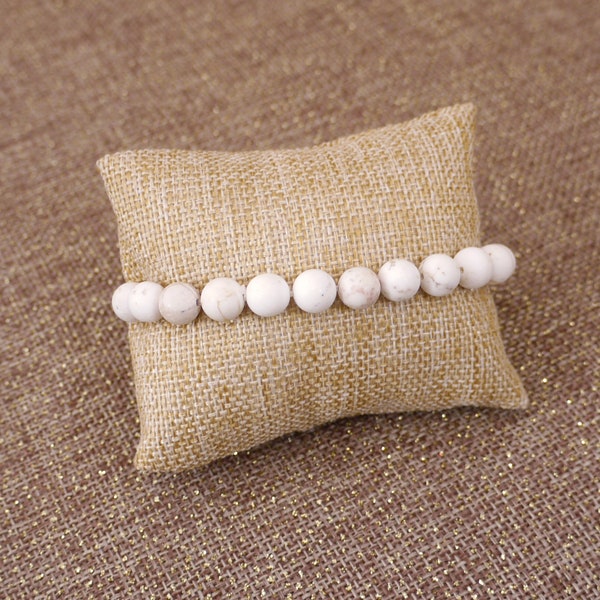 MAGNESITE bracelet en perles de Pierres Naturelles issue du commerce équitable pour lithothérapie