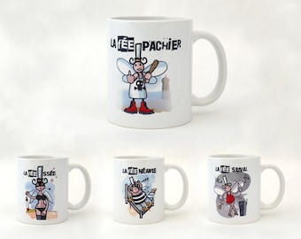 Mug FEE BRETONNES tasse en porcelaine à message souvenir breton Quenn Amann