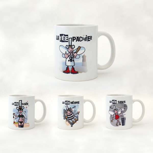 Mug FEE BRETONNES tasse en porcelaine à message souvenir breton Quenn Amann