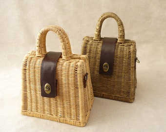 PIQUE NIQUE handbag in Balinese rattan crafting eco-friendly natural materials and from fair trade
