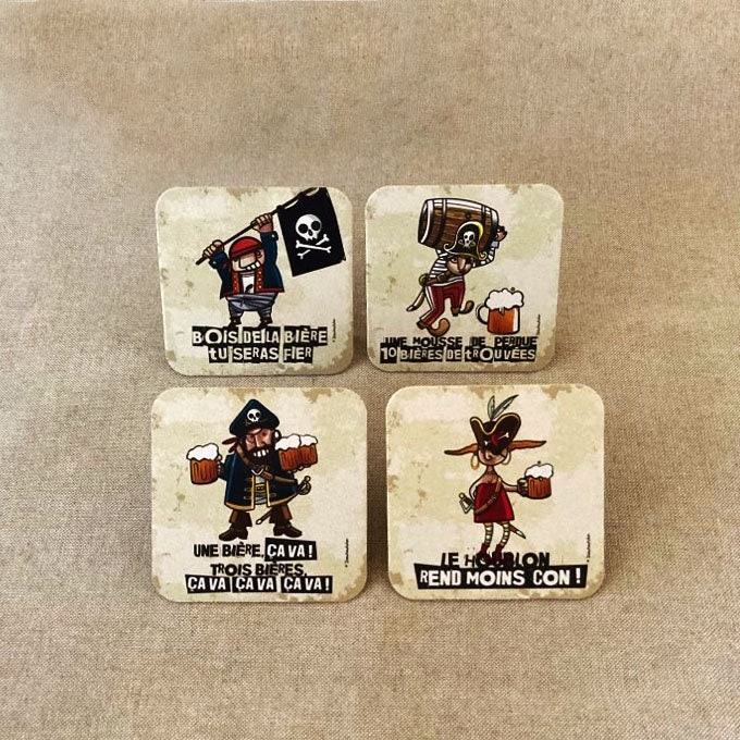 Sous-Bocks Pirates Doudoudidon Carton Carré