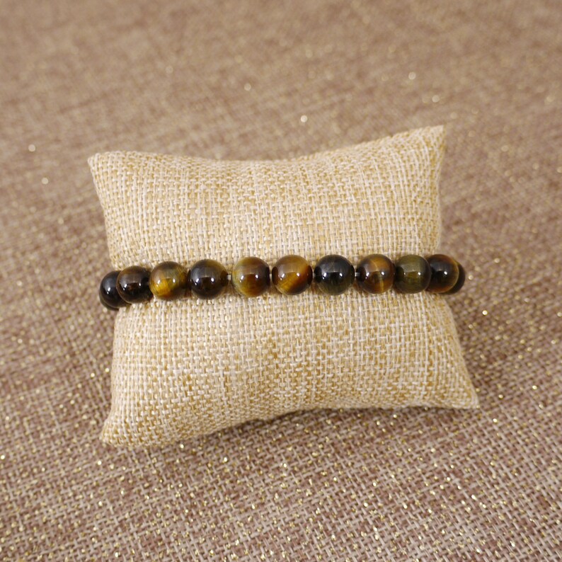 TIGER EYE bracelet in natural stone beads from fair trade for lithotherapy image 5