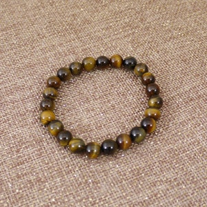 TIGER EYE bracelet in natural stone beads from fair trade for lithotherapy Oeil tigre bleu