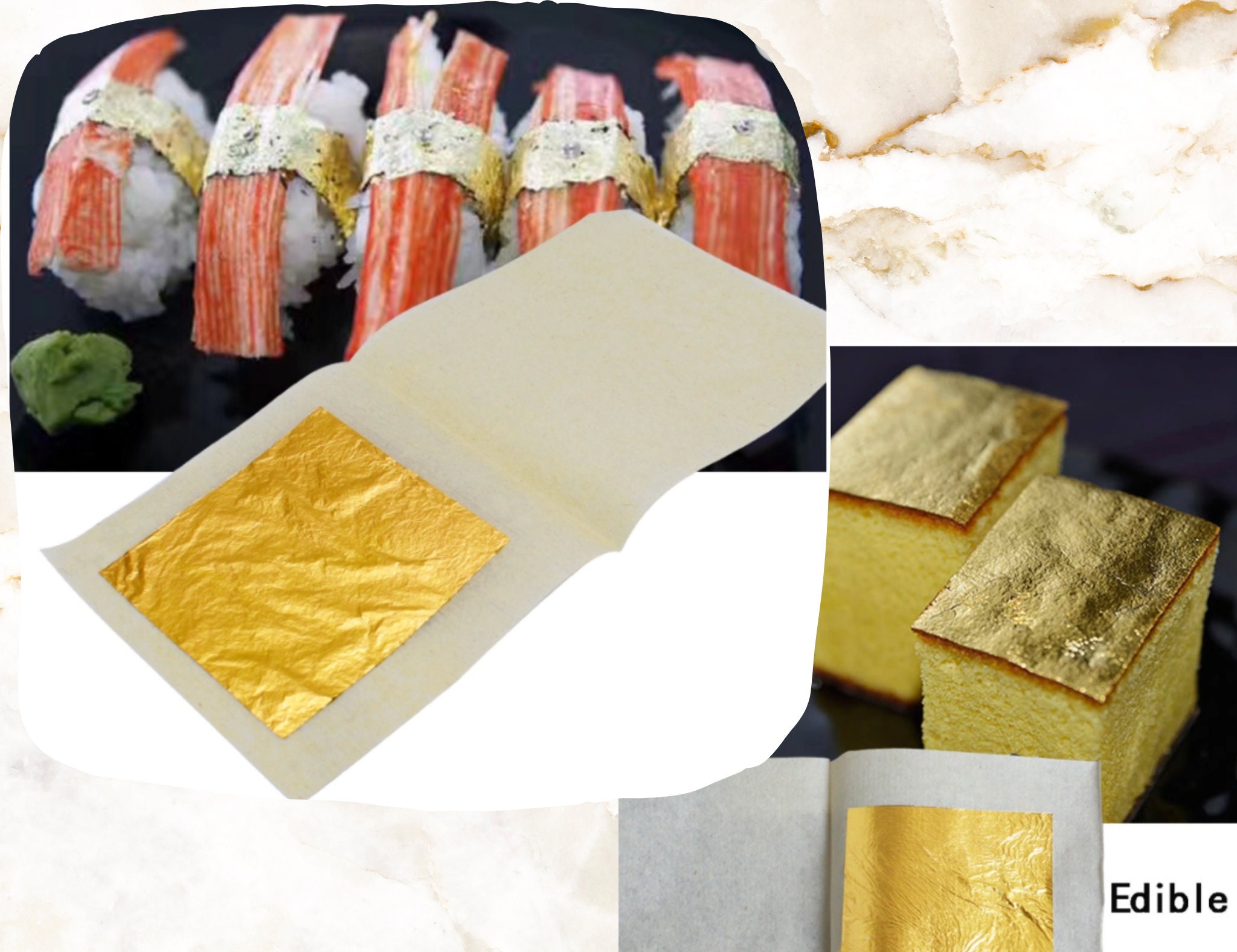 Edible Gold Leaf Paper / 24KT / Loose Leaf Sheets / 99.9 Etsy