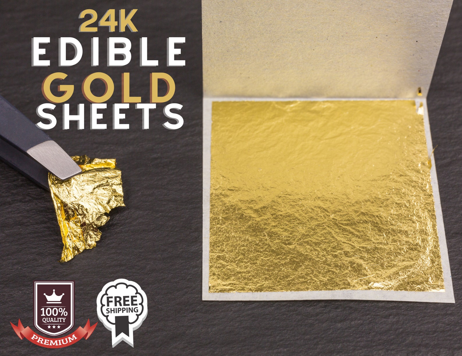 Edible Gold Leaf Paper / 24KT / Loose Leaf Sheets / 99.9 Etsy